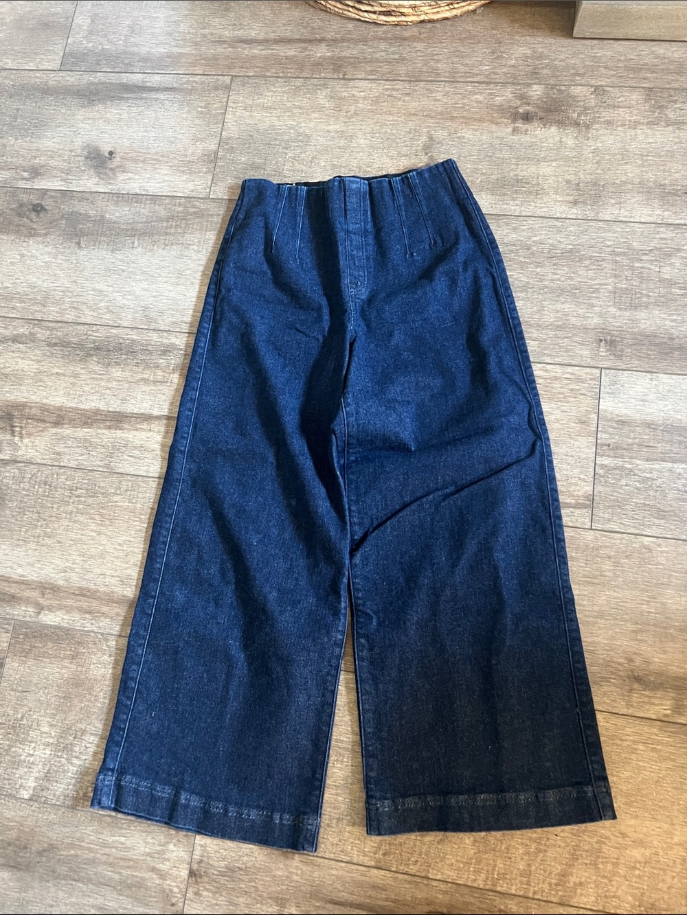 SPANX Dark Blue Wide-Leg Denim Pants
